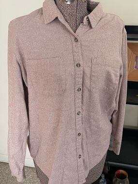 Universal Thread Mauve Button-Down Shirt with Chest Pockets
